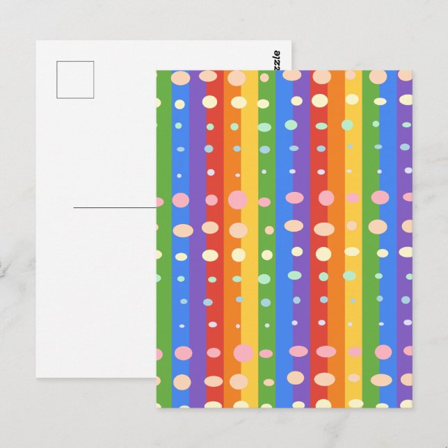 RAINBOW DOT SRIPES POSTKARTE (Vorne/Hinten)