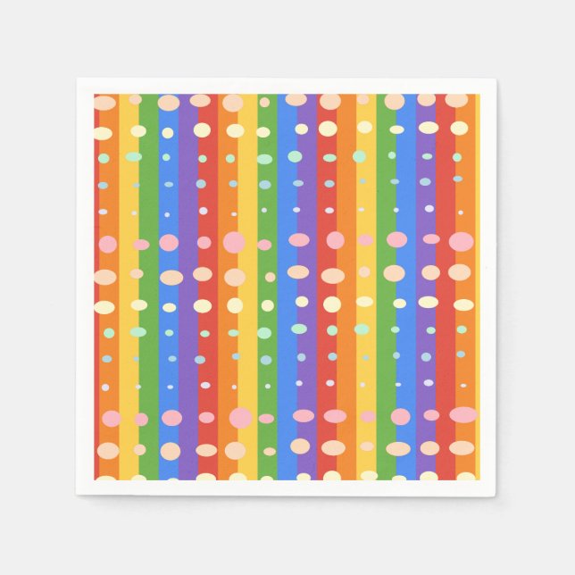 RAINBOW DOT SRIPES SERVIETTE (Vorderseite)