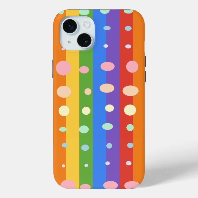 RAINBOW DOT STRIPES Case-Mate iPhone HÜLLE (Rückseite)