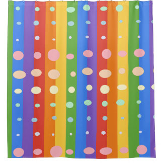 RAINBOW DOT STRIPES DUSCHVORHANG