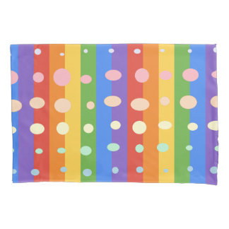RAINBOW DOT STRIPES KISSENBEZUG