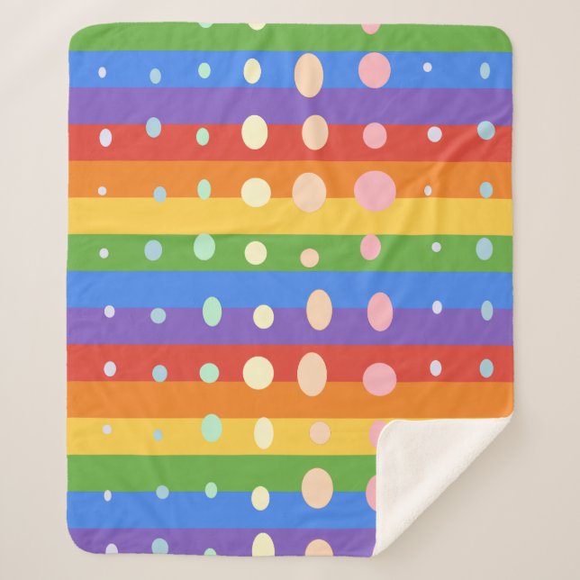 RAINBOW DOT STRIPES SHERPADECKE (Vorderseite)