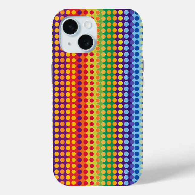 Rainbow Dots and Stripes Case-Mate iPhone Hülle (Rückseite)