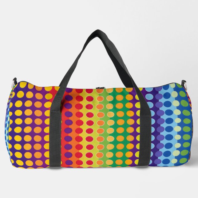 Rainbow Dots and Stripes Duffle Bag (Vorderseite)