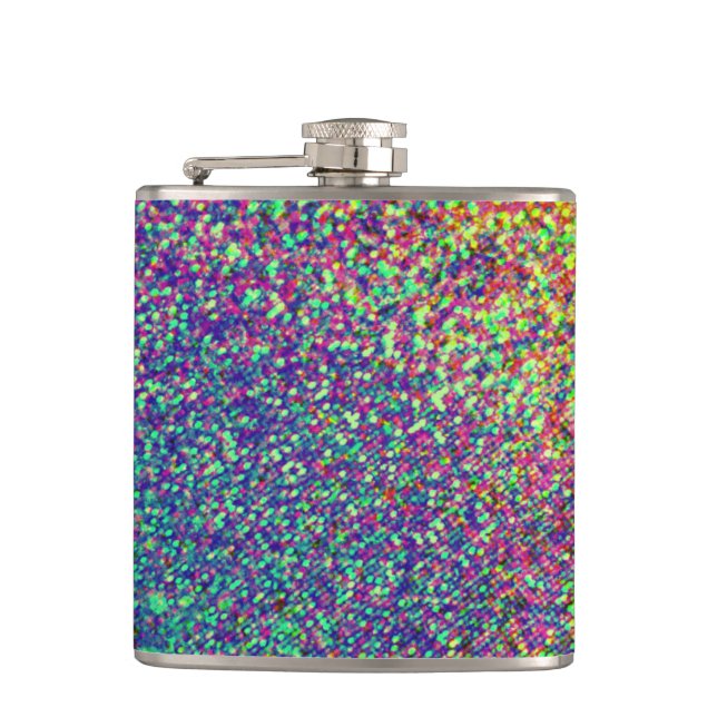 Rainbow Dots Confetti Flask Flachmann (Vorderseite)