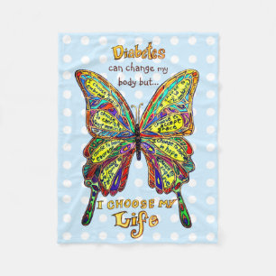 Rainbow Dotted Diabetes Mein Leben Schmetterling B Fleecedecke