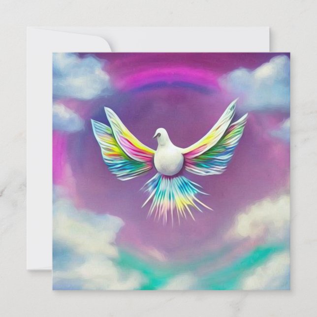 Rainbow Dove Einladung (Vorderseite)
