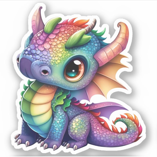 Rainbow Dragon Aufkleber (Vorderseite)