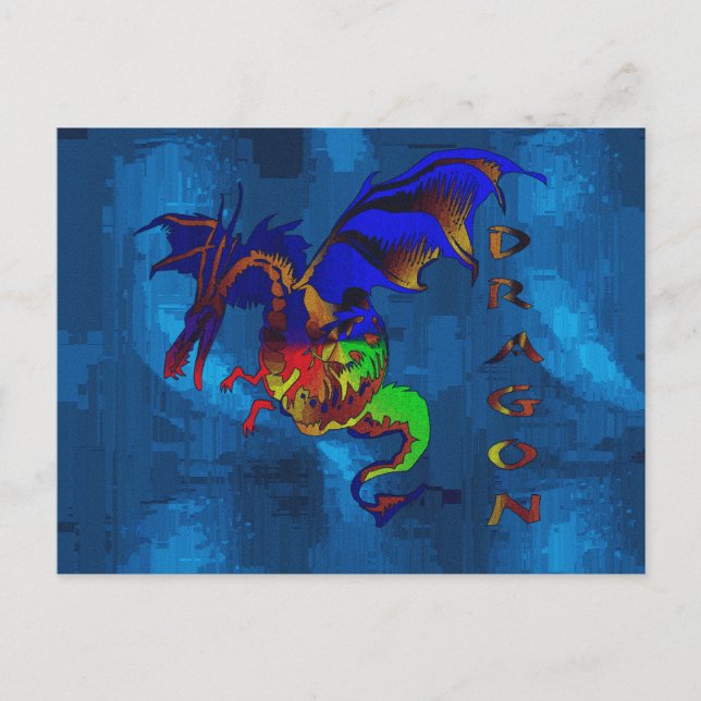 Rainbow Dragon Postkarte (Vorderseite)