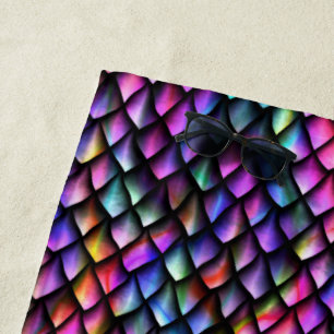 Rainbow Dragon Scales Beach Handtuch