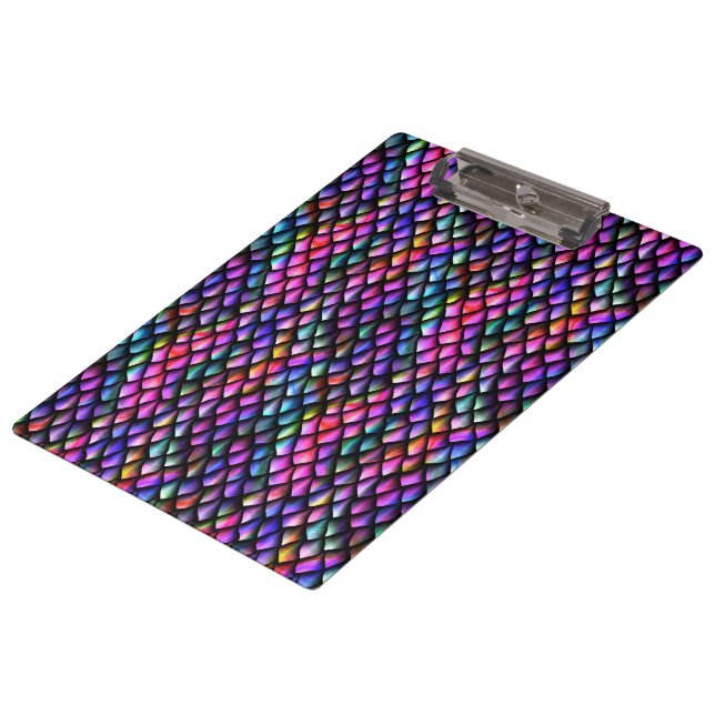 Rainbow Dragon Scales Clipboard Klemmbrett (Schrägansicht)