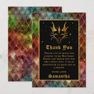 Rainbow Dragon Scales Gold Imitate Glitzer Geburts Dankeskarte