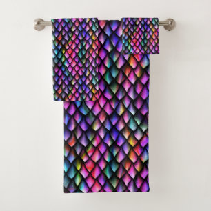 Rainbow Dragon Scales Handtuch Set