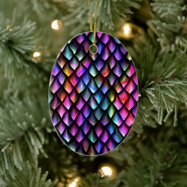 Rainbow Dragon Scales Ornament (Baum)