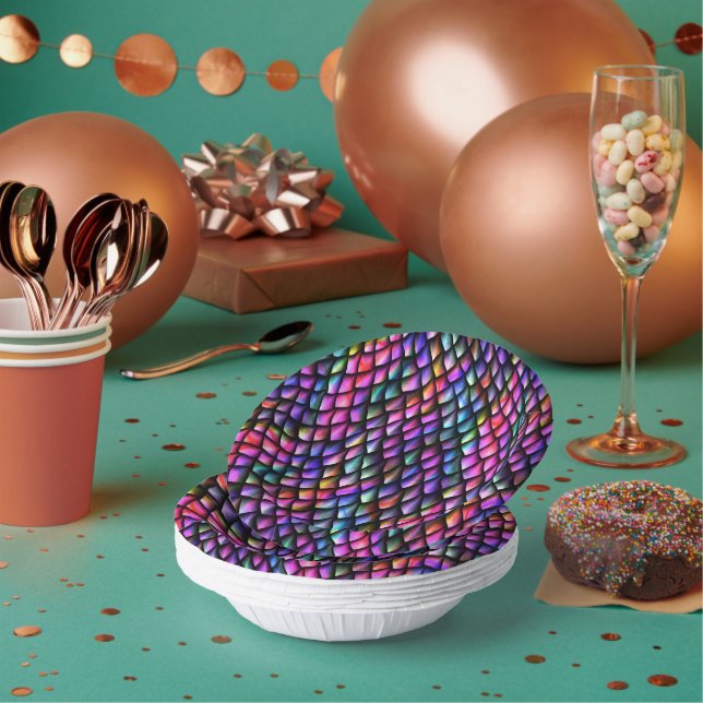 Rainbow Dragon Scales Paper Bowls Pappteller (Multi)
