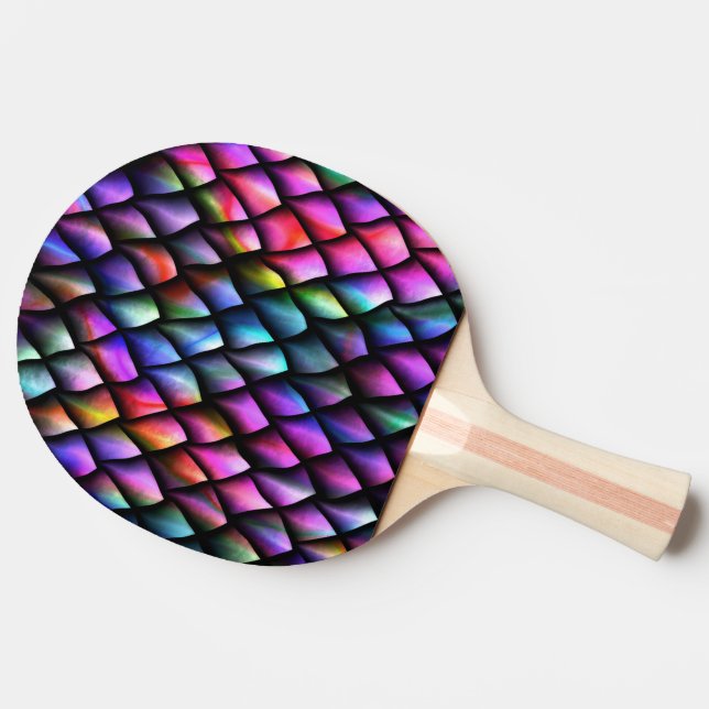 Rainbow Dragon Scales Ping Pong Paddle Tischtennis Schläger (Seitenansicht)