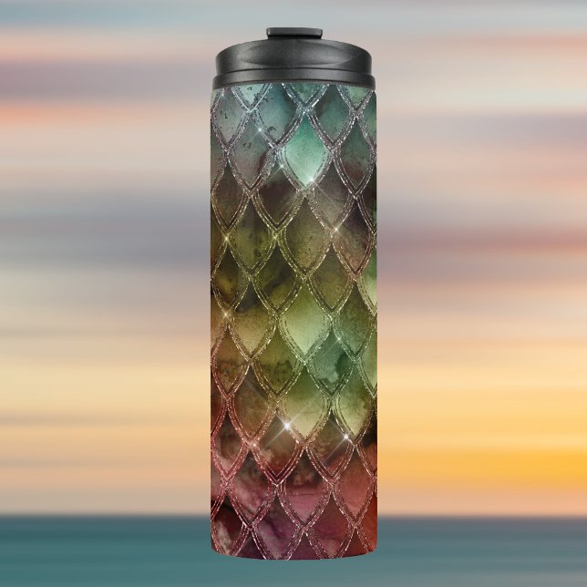 Rainbow Dragon Scales Texture Thermosbecher (Von Creator hochgeladen)
