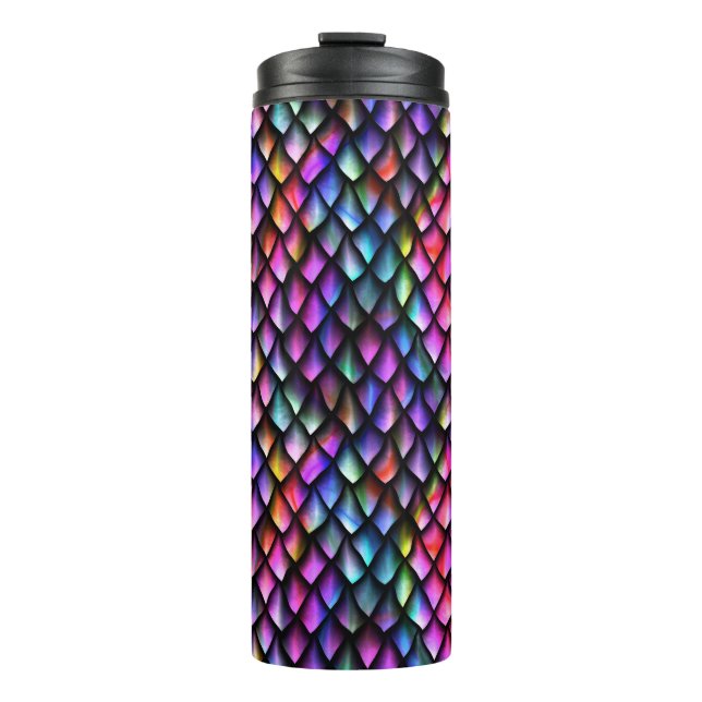 Rainbow Dragon Scales Thermal Tumbler Thermosbecher (Vorderseite)