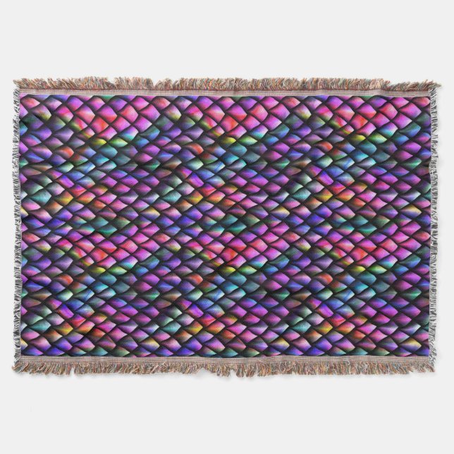 Rainbow Dragon Scales Throw Decke (Vorderseite)