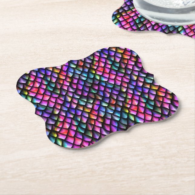 Rainbow Dragon Scales Untersetzer (angewinkelt)