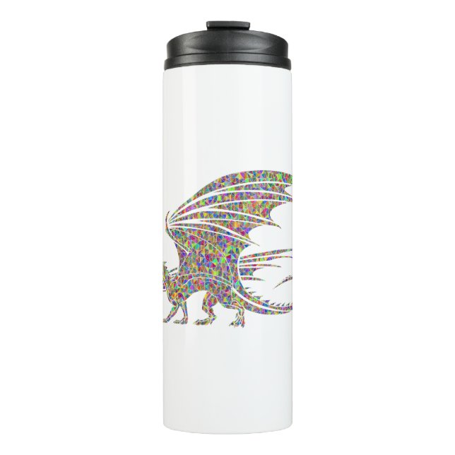 Rainbow Dragon Tribal Tattoo Idee Thermosbecher (Vorderseite)