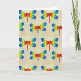 Rainbow Dragonfly Blank Gruß Karte