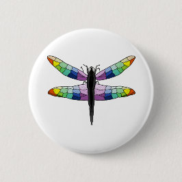 Rainbow Dragonfly Button