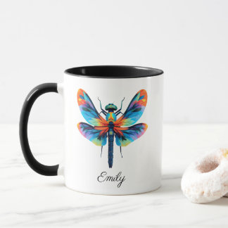 Rainbow Dragonfly Personalized Name Tasse
