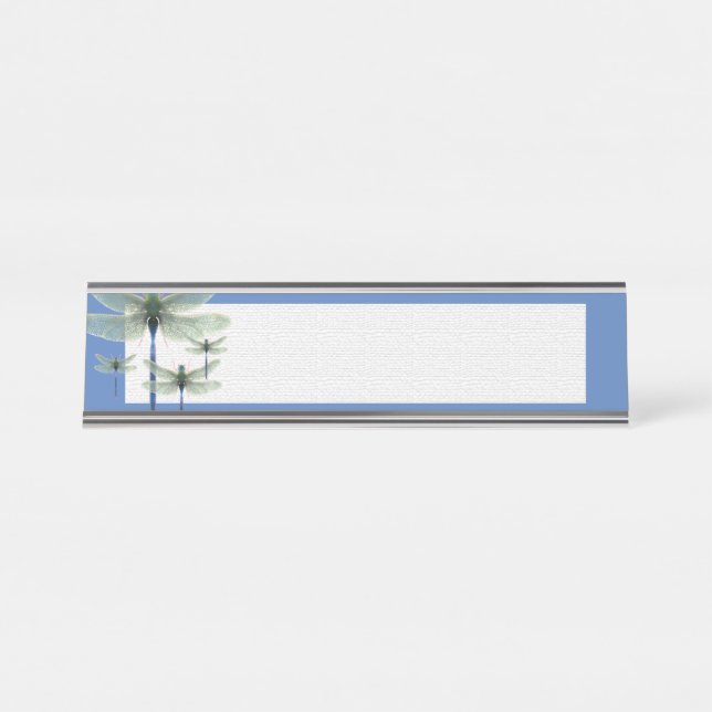 Rainbow Dragonfly Schreibtischnamensplakette (Vorderseite )