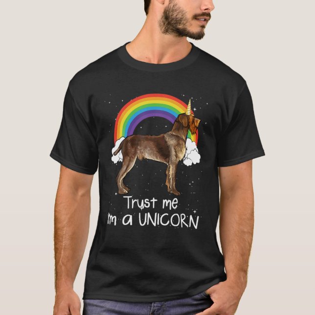 Rainbow Drahthaar Pointing Griffon Trust Me Ich bi T-Shirt (Vorderseite)