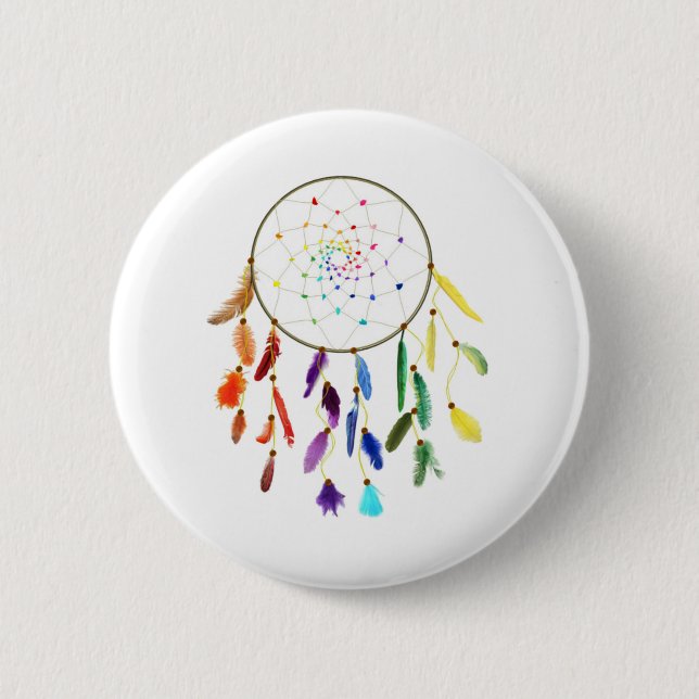 Rainbow Dream Catcher Button (Vorderseite)
