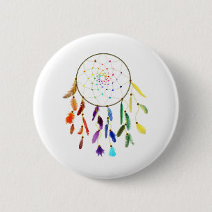 Rainbow Dream Catcher Button