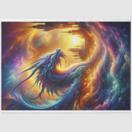 Rainbow Dream Dragon | Ethereal Fantasy Decoupage Seidenpapier