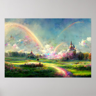 Rainbow Dream Verheißtes Land Meadow Poster
