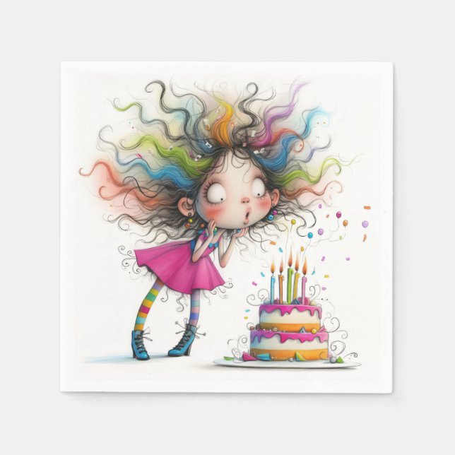 Rainbow Dreams Birthday Bliss Serviette (Vorderseite)