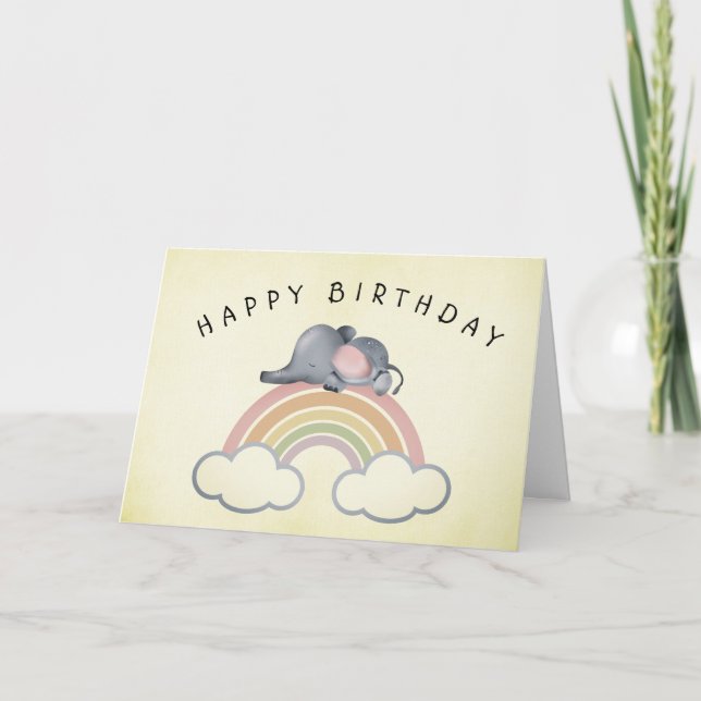 Rainbow Dreams Birthday Karte (Vorderseite)
