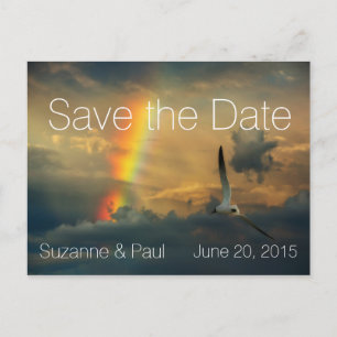Rainbow Dreams Modern Save the Date Ankündigungspostkarte