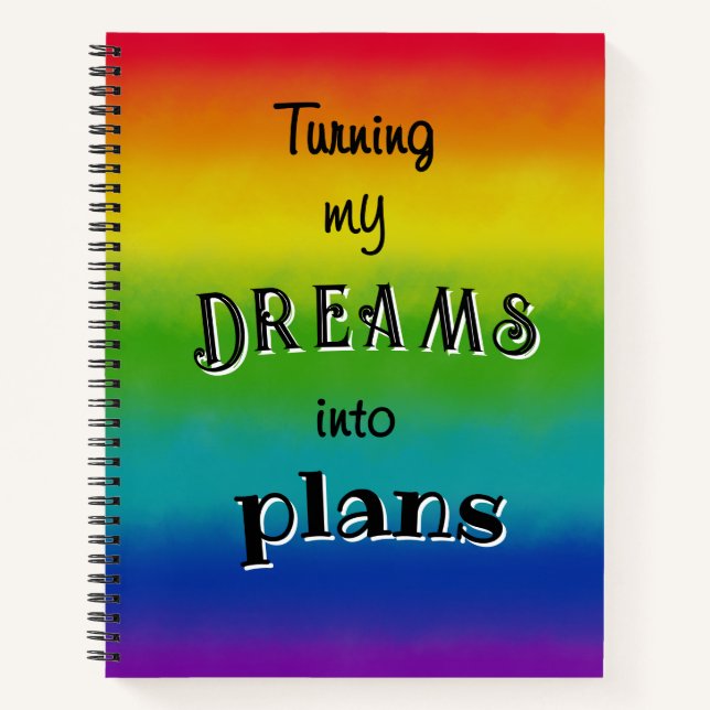 Rainbow Dreams plant benutzerdefiniertes Notizbuch (Vorderseite)