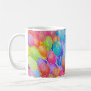 Rainbow Dreams: Watercolor Ballon Art Kaffeetasse