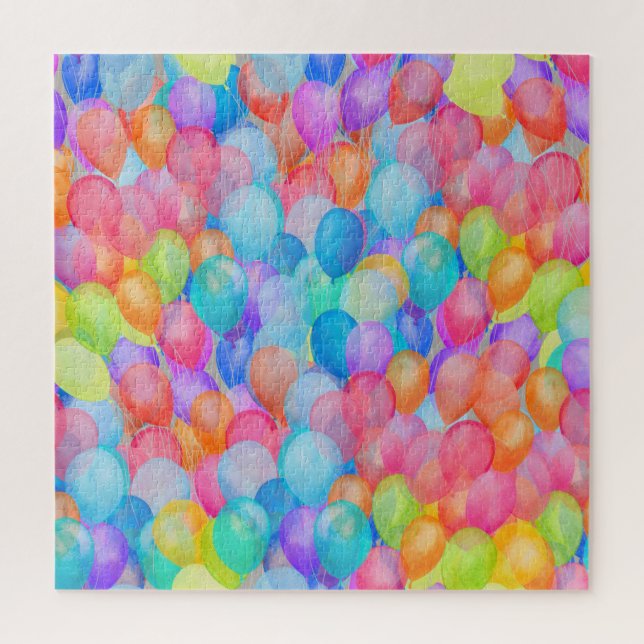 Rainbow Dreams: Watercolor Ballon Art Puzzle (Vertikal)