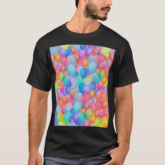 Rainbow Dreams: Watercolor Ballon Art T-Shirt (Vorderseite)