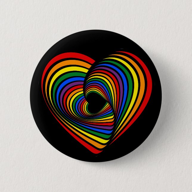 Rainbow Drehung Herz Button (Vorderseite)