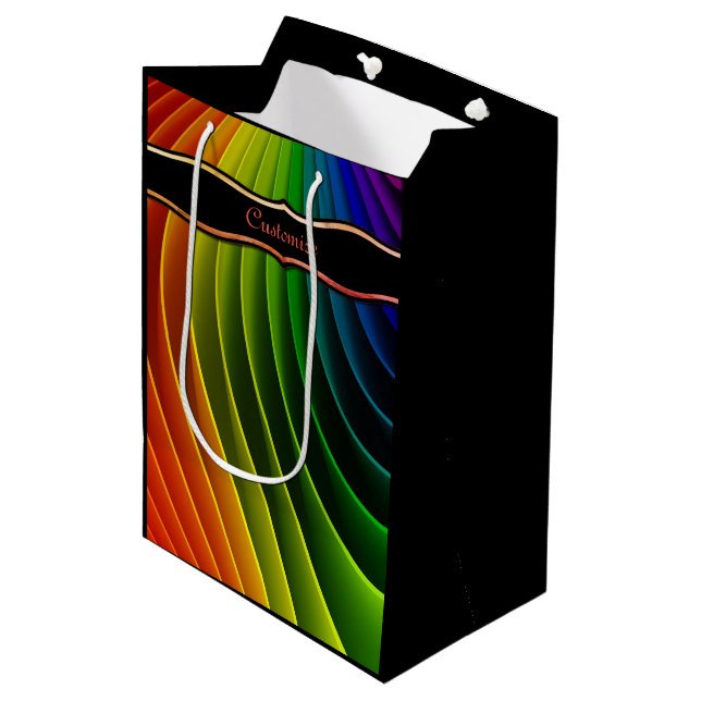 Rainbow Drehung Medium Gift Bag Mittlere Geschenktüte (Vorderseite Schrägansicht)