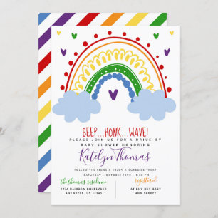 Rainbow Drive by Baby Shower Einladung