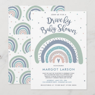 Rainbow Drive by Baby Showmute Tones Rainbow Einladung