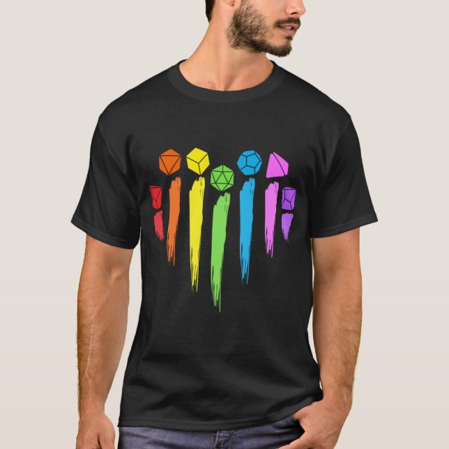 Rainbow Dungeons Dragons Heart LGBTQ friends T-Shirt (Vorderseite)