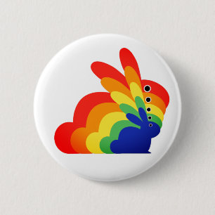 Rainbow Easter Bunny - Ostern Button