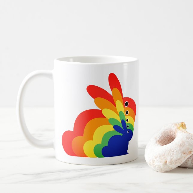 Rainbow Easter Bunny - Ostern Kaffeetasse (Mit Donut)