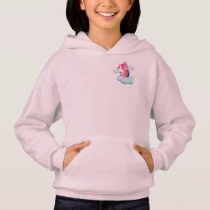 Rainbow-Eating Cartoon Unicorn Kinder Zip Hoodie