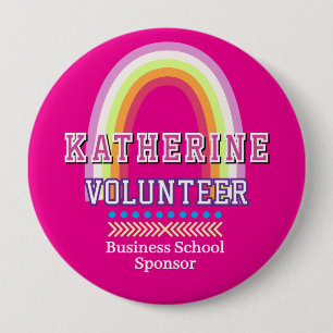 Rainbow-Ehrenamtlicher Hellrosa Button